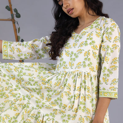 Handblock printed dress