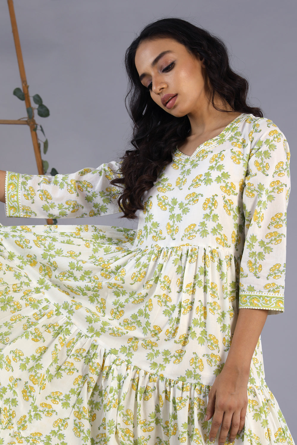 Handblock printed dress