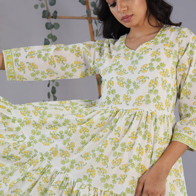Handblock printed dress