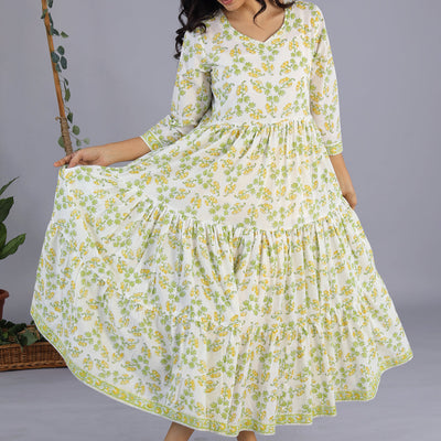 Handblock printed dress