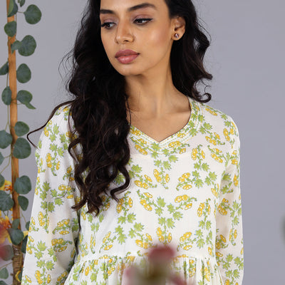 Handblock printed dress