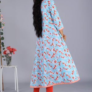 Handblock printed long kurti