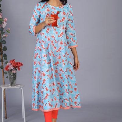 Handblock printed long kurti