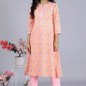 Hand block printed kurti
