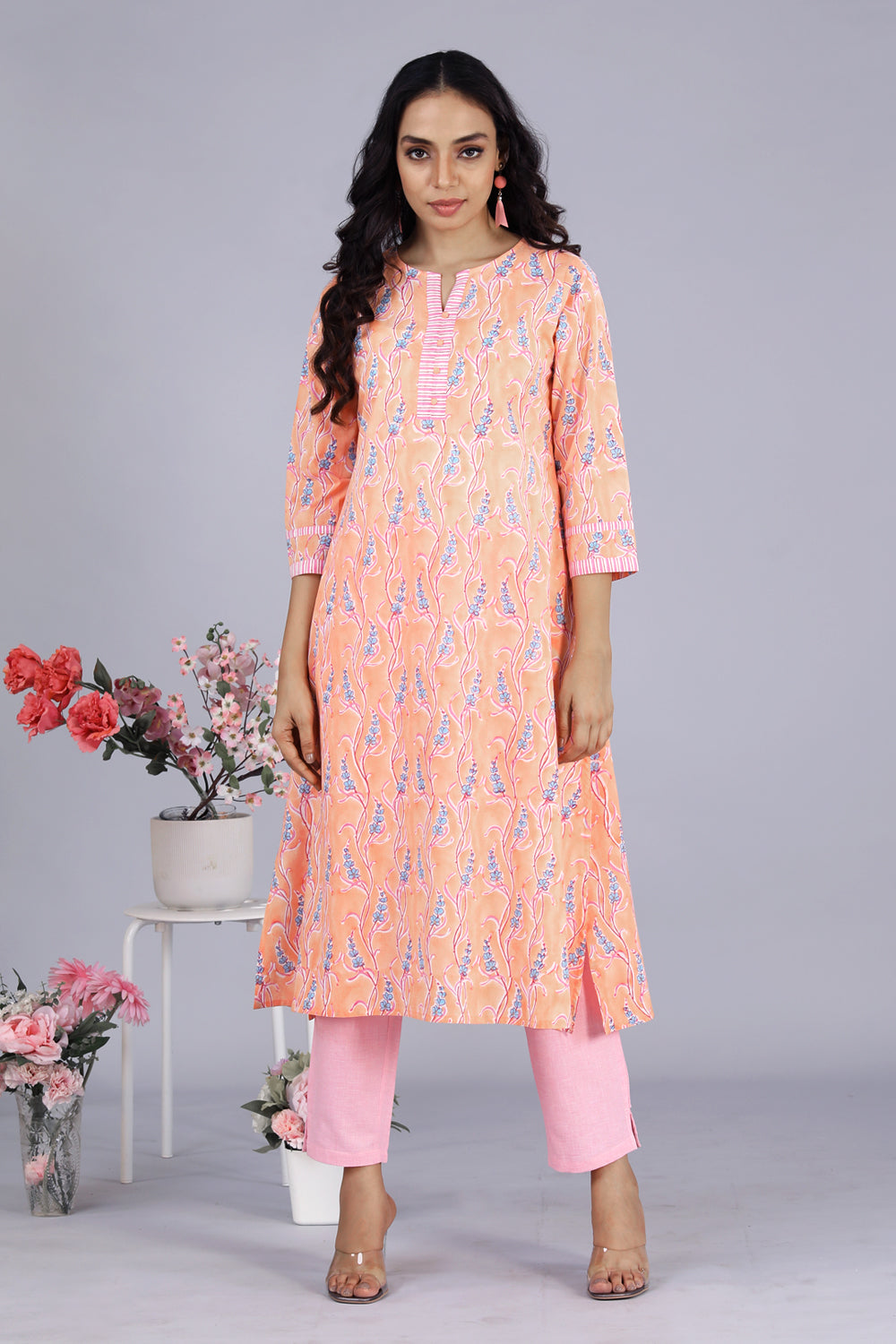 Hand block printed kurti