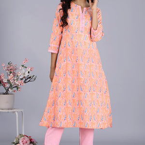 Hand block printed kurti