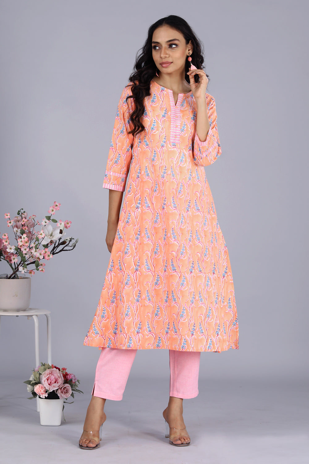 Hand block printed kurti