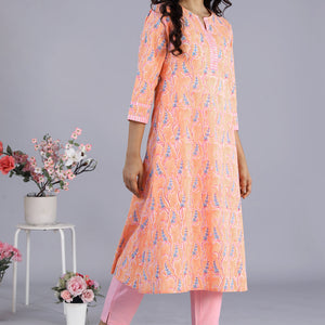 Hand block printed kurti