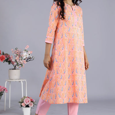 Hand block printed kurti