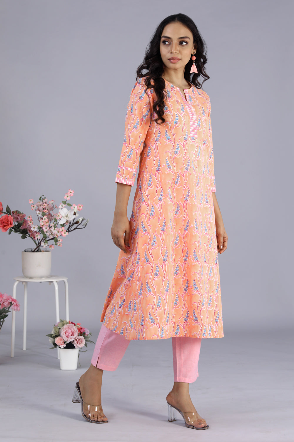 Hand block printed kurti