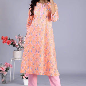 Hand block printed kurti