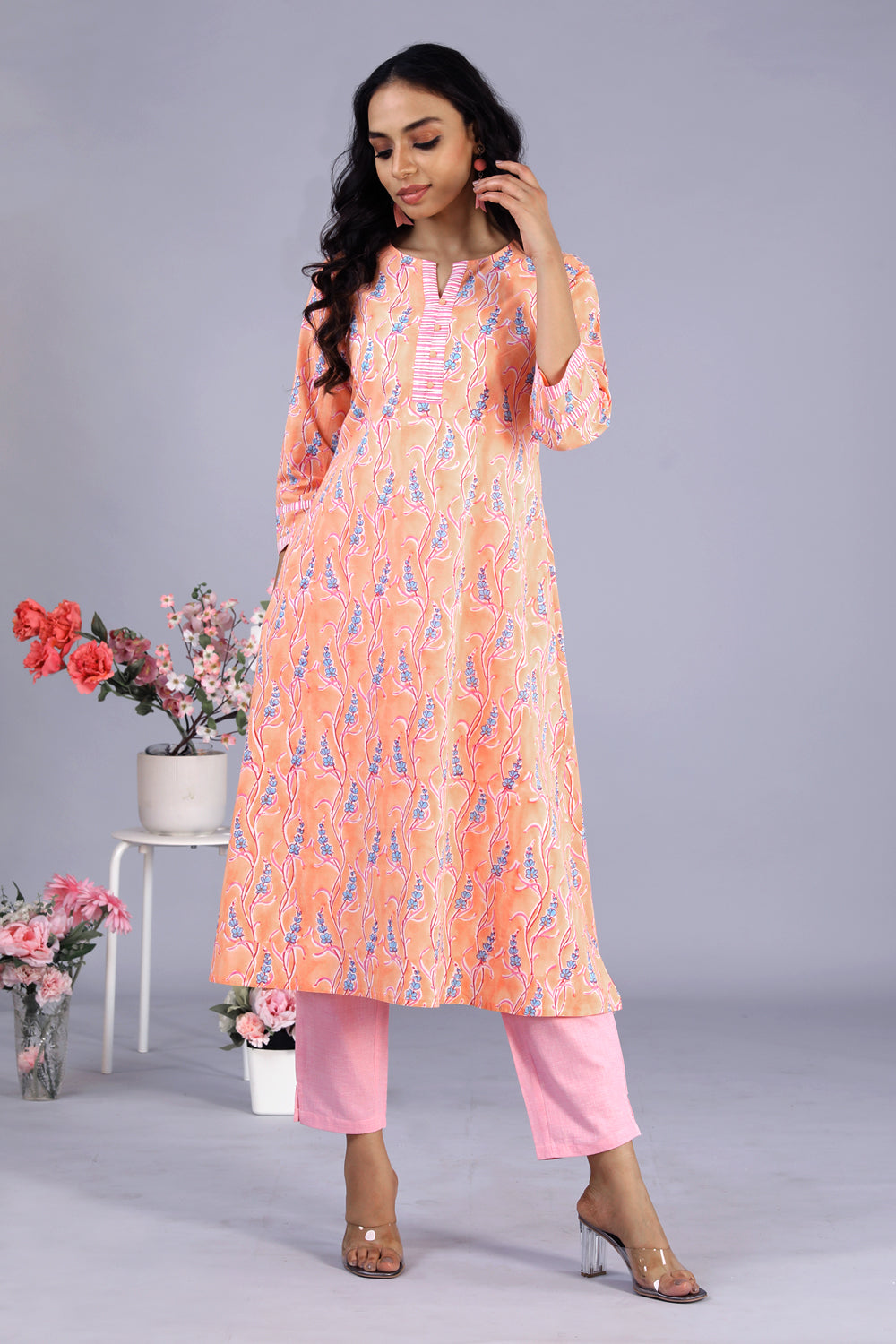 Hand block printed kurti