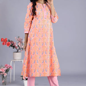 Hand block printed kurti