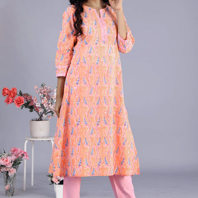 Hand block printed kurti