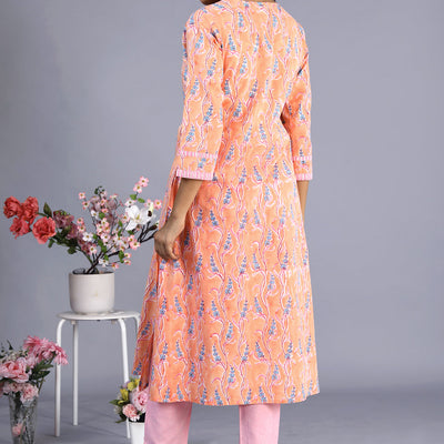 Hand block printed kurti