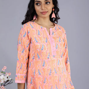 Hand block printed kurti