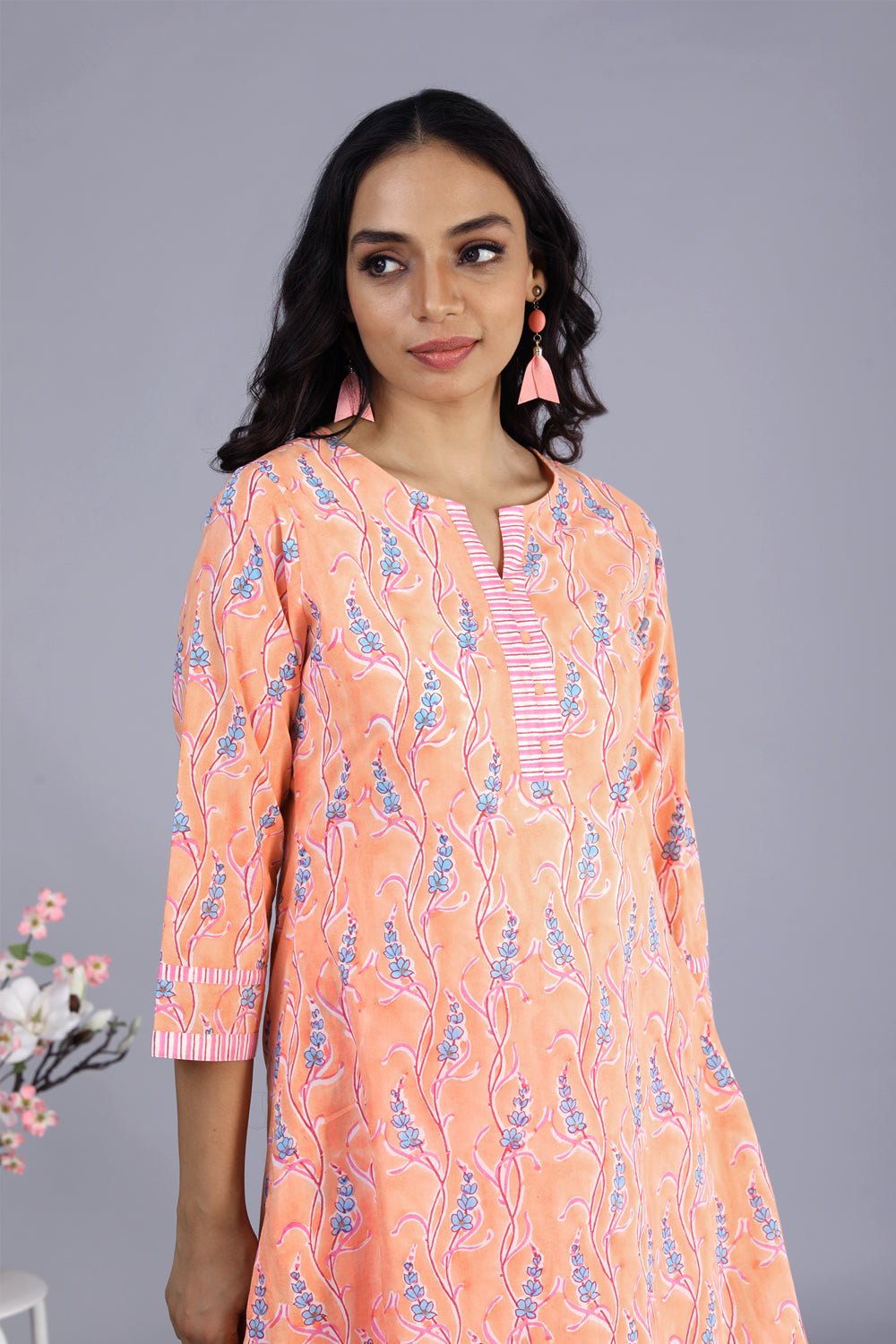 Hand block printed kurti