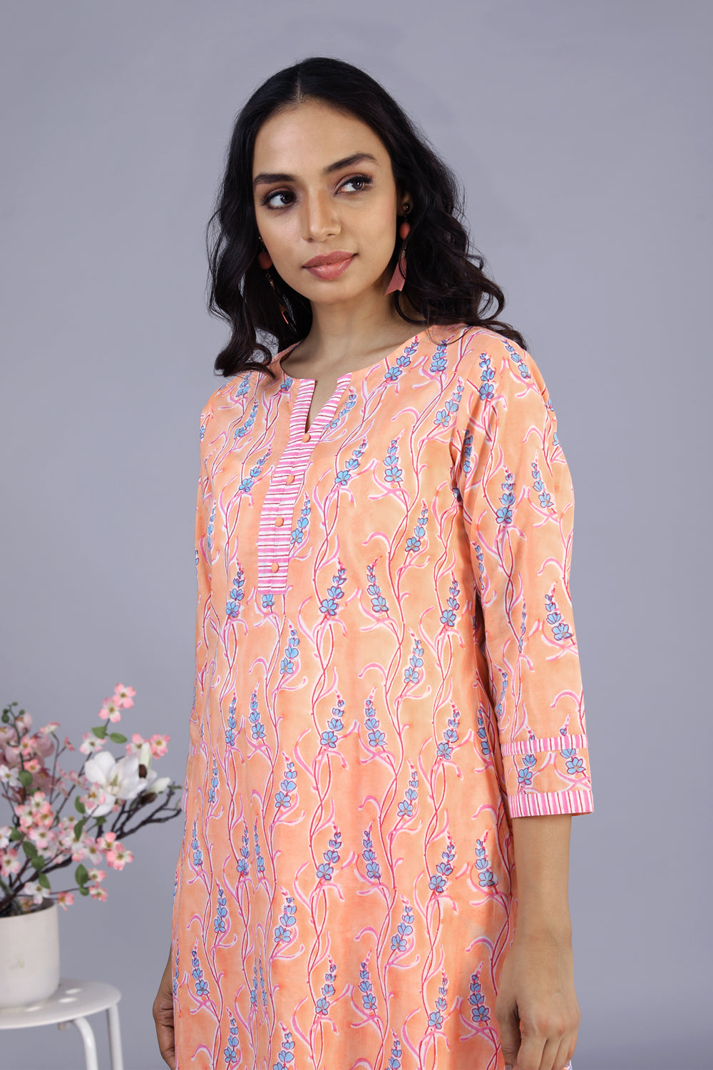 Hand block printed kurti