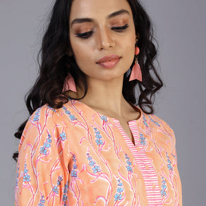 Hand block printed kurti