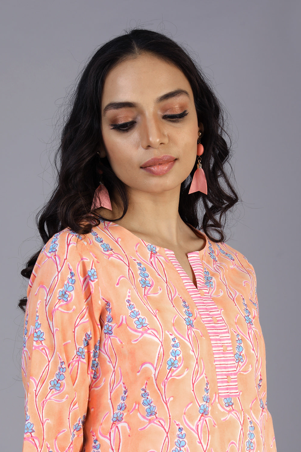 Hand block printed kurti