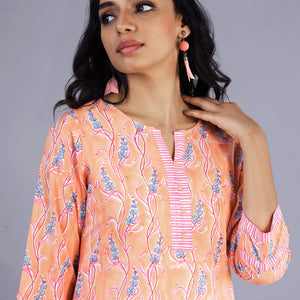 Hand block printed kurti