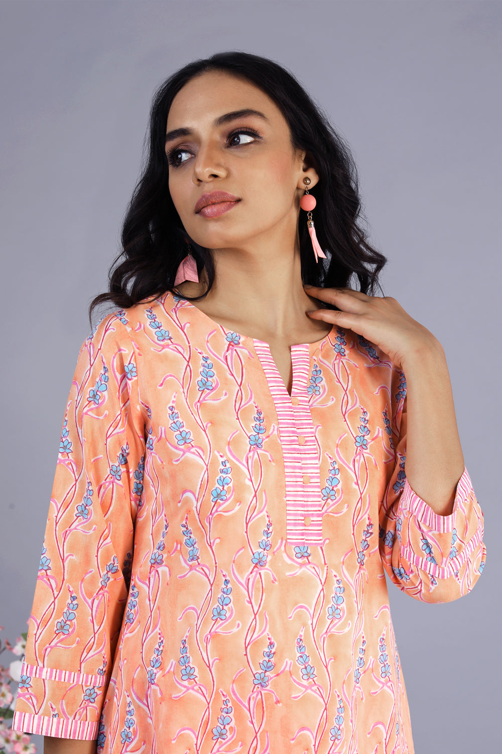 Hand block printed kurti