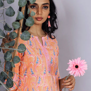 Hand block printed kurti