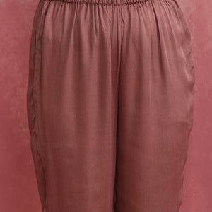 trueBrowns Pink Modal Kimono Kurta Co-ord Set