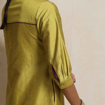 trueBrowns Green Shirt Kurta Set