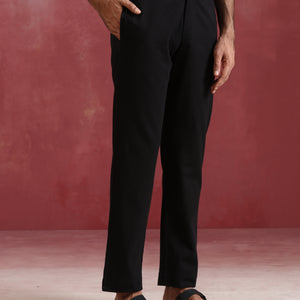 trueBrowns Men's Black Cotton Co-ord set