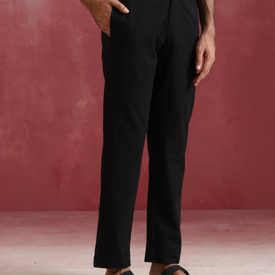 trueBrowns Men's Black Cotton Co-ord set