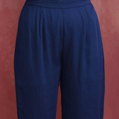 trueBrowns Blue Modal Front Slit Kurta set