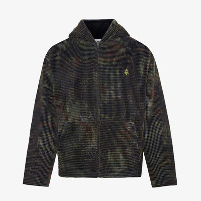 ALMOST GODS | MANDRAKE CAMO NET ZIP HOODIE { BROWN