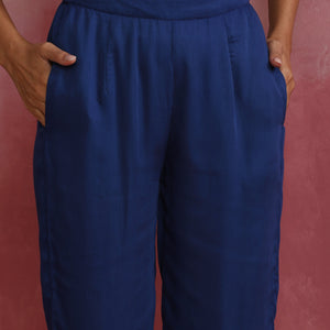 trueBrowns Blue Modal Flared Co-ord Set