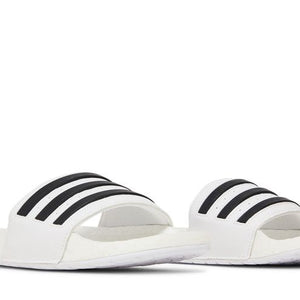 adidas Adilette Boost Slides White Black Stripes