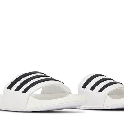 adidas Adilette Boost Slides White Black Stripes