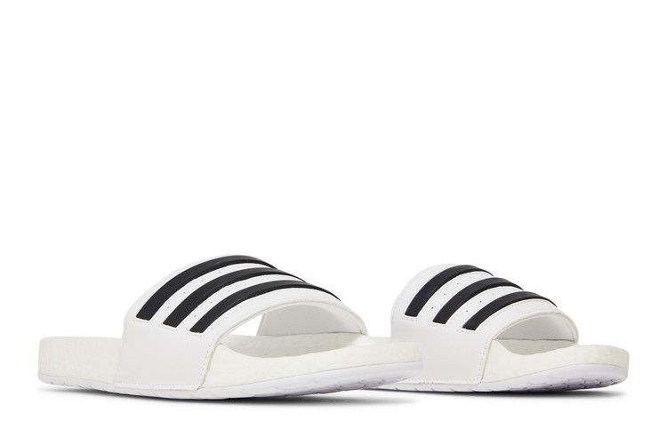 adidas Adilette Boost Slides White Black Stripes