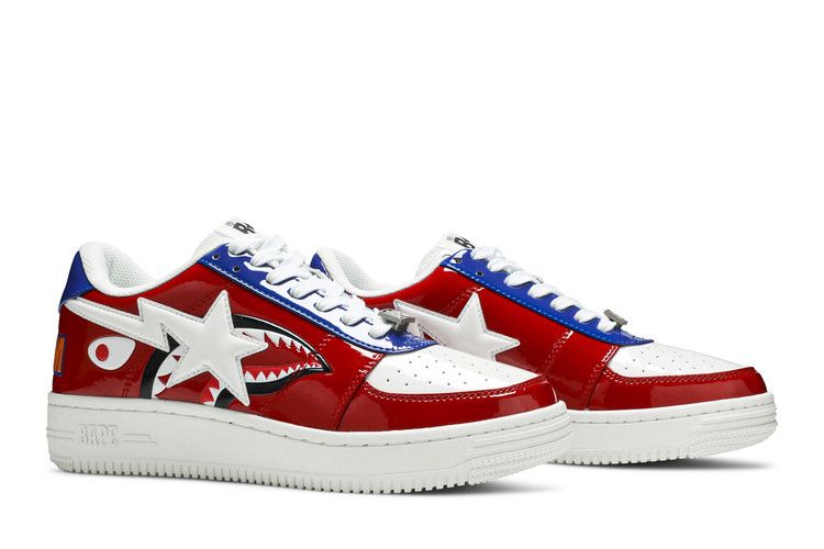 A Bathing Ape Bape Sta Low M2 20th Anniversary Patent Red