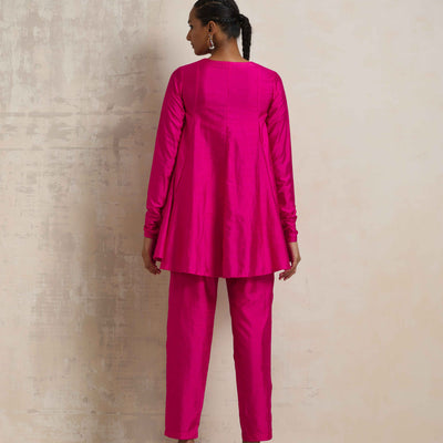 trueBrowns Pink Silk Co-ord Set