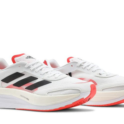 adidas Adizero Boston 10 White Black Solar Red