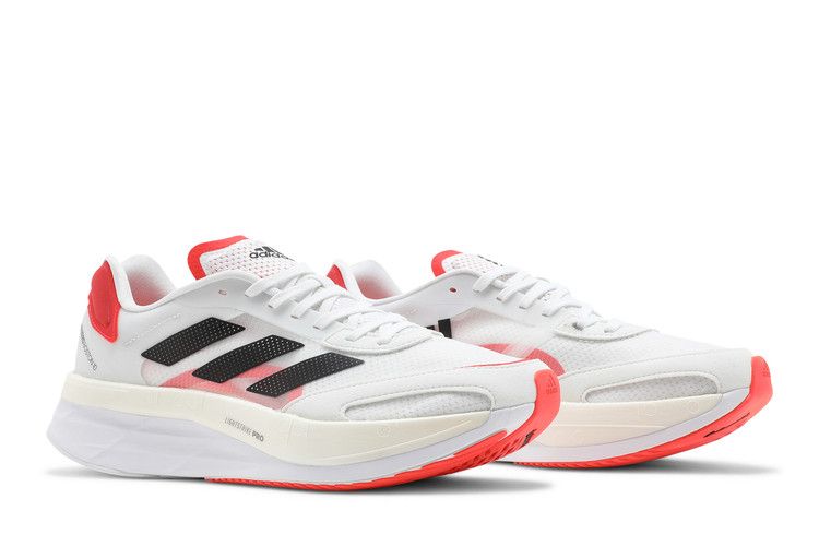 adidas Adizero Boston 10 White Black Solar Red
