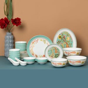 Urmi Fiesta Ceramic Dinner Set | Set of 34 Pcs