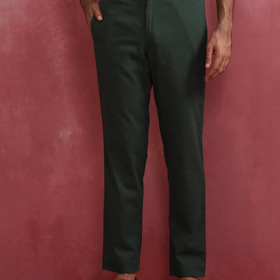 trueBrowns Men's Green Cotton Co-ord set