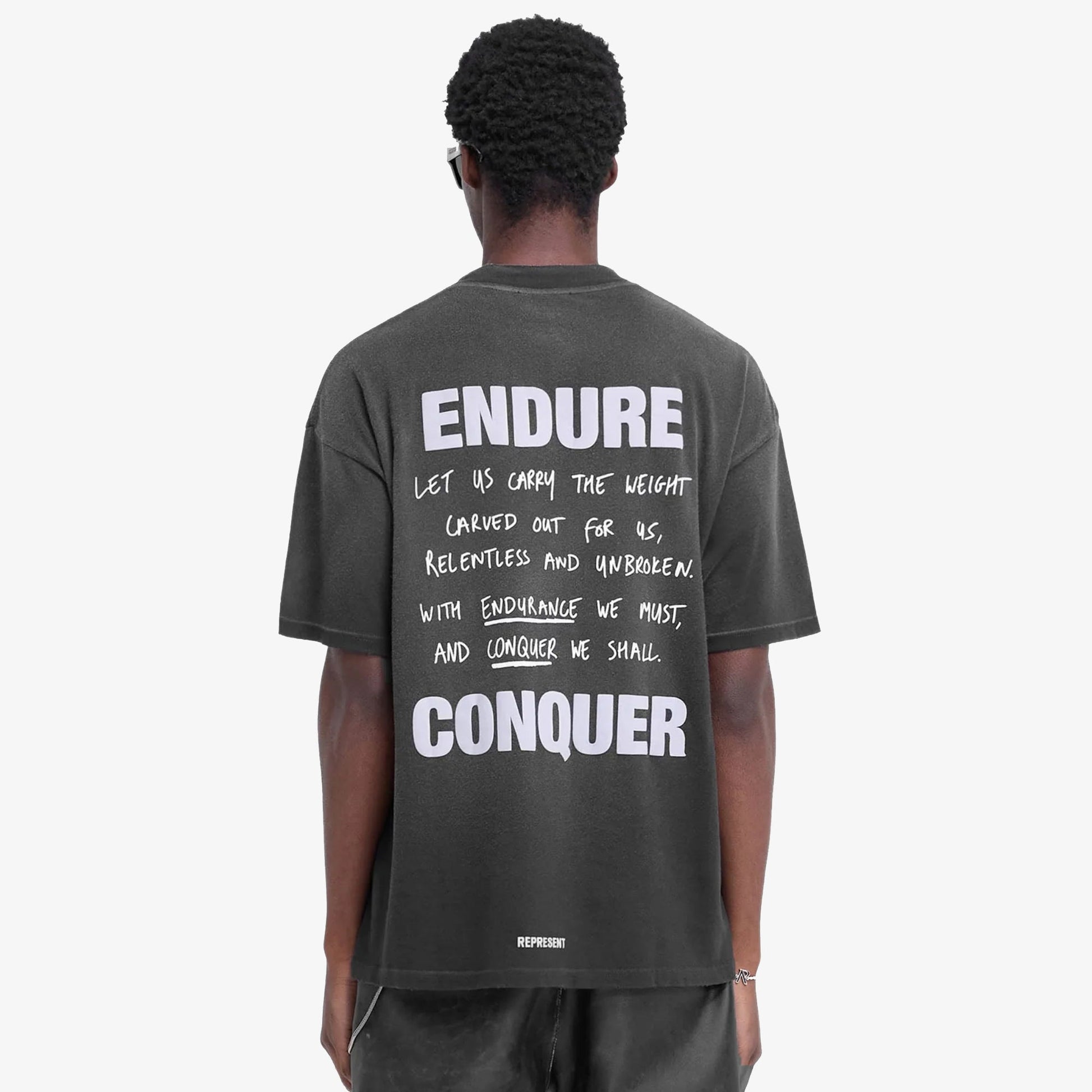 REPRESENT | ATLAS T-SHIRT { STAINED BLACK