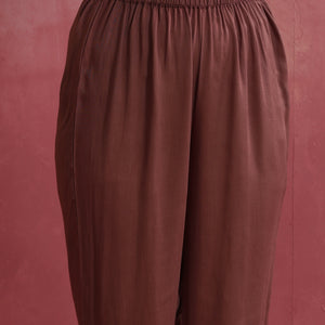 trueBrowns Brown Modal High low Kurta Set