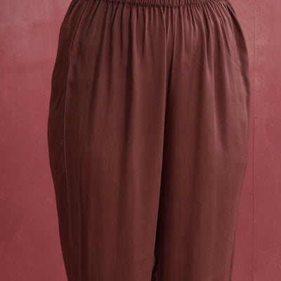trueBrowns Brown Modal High low Kurta Set