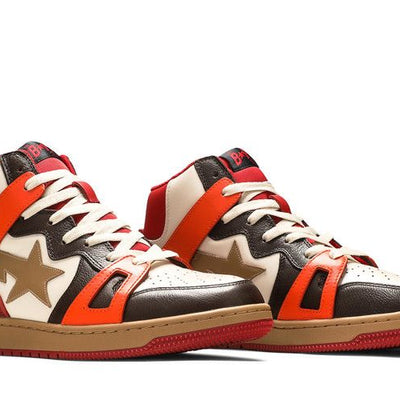A Bathing Ape Bape Sta 93 Hi Red Orange Light Sand