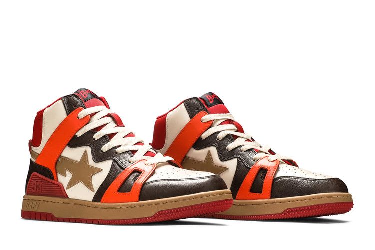 A Bathing Ape Bape Sta 93 Hi Red Orange Light Sand