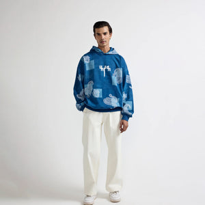 F A R A K | HANDMADE INDIGO HOODIE { BLUE
