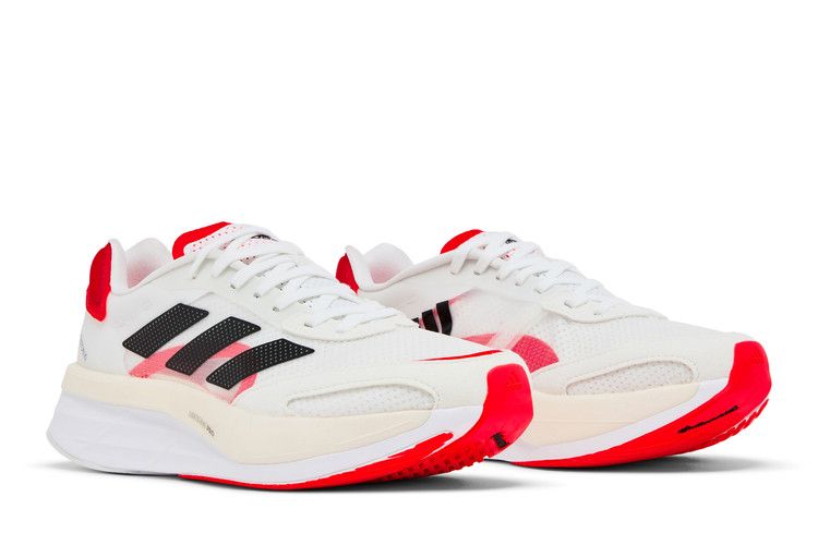 adidas Adizero Boston 10 White Black Solar Red (Women's)